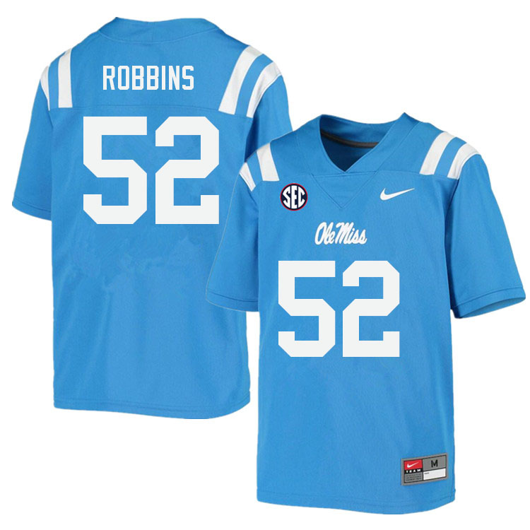Men #52 Taleeq Robbins Ole Miss Rebels College Football Jerseys Sale-Power Blue